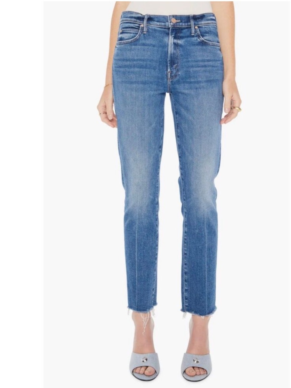 MOTHER Rascal Ankle Fray Jeans Size 25 NWT